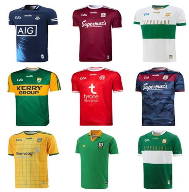 

2021 GAA KERRY TYRONE MAYO JERSEYS CORK MEATH GALWAY Dublin Ath Cliath GAILLIMH TIPPERARY CIOBRAIO ARANN gaelic Rugby SHIRTS 555, Brown