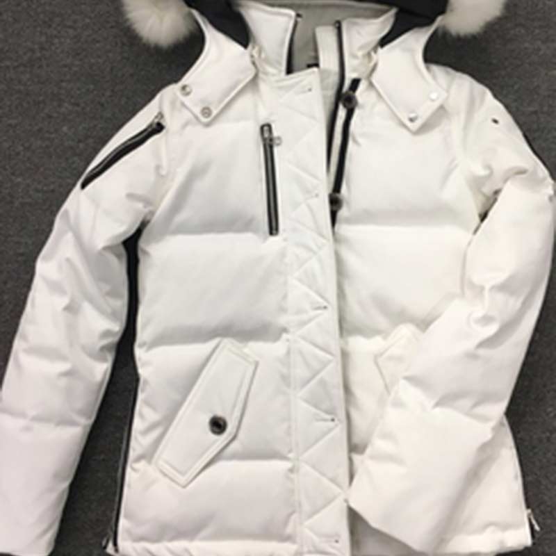 

2021 Men's Wemen's Down Parkas Big Fur Collar Hooded White Goose Jacket knuckles Winter Moose Coat Men Warm Parka Jackets Hoodies, Women white white fur