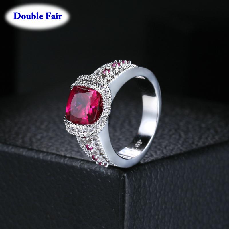 

Wedding Rings Brand Big Crystal For Women Girls Elegant Temperament Jewelry White Gold Color Filled Ring DWYG012, Slivery;golden