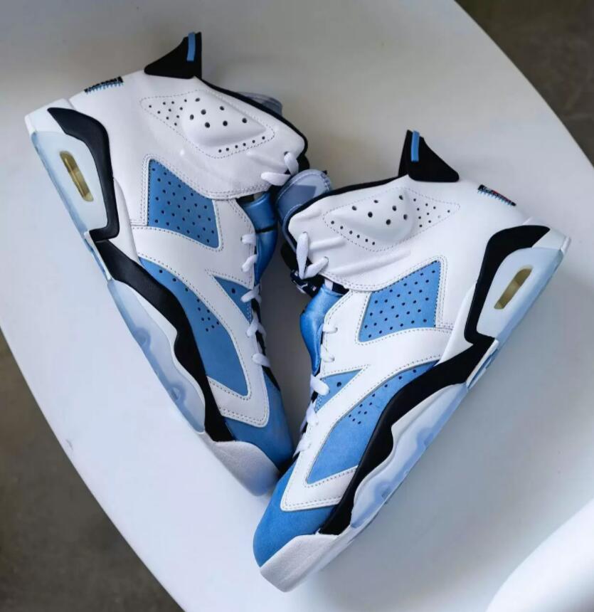 

6 UNC Mens Basketball Sports Shoes 6s University Blue White College Navy Black Outdoor Sport womens Sneakers Trainers