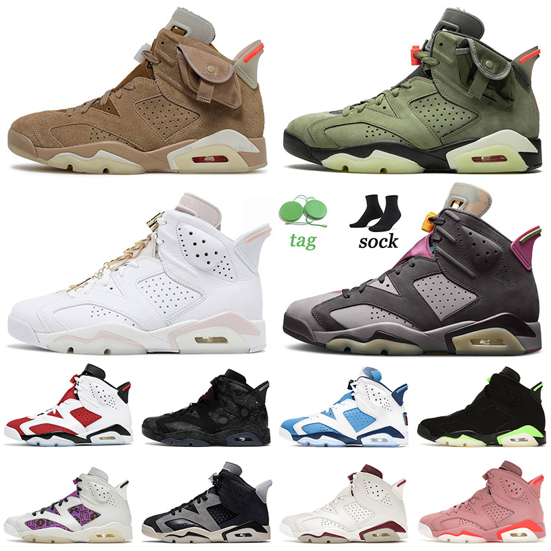 

2021 Arrival Basketball Shoes 6 6s VI Bordeaux Gold Hoops Mens Womens Singles Day UNC SIZE 13 Jumpman British Khaki Trainers Sneakers EUR 47, C53 british khaki 40-47