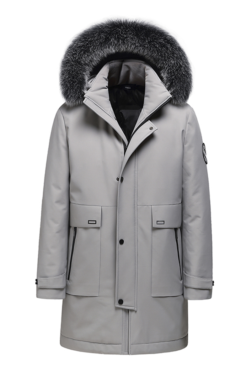 Winter down jacket men's thickened medium length hooded warm wear-image-727924775