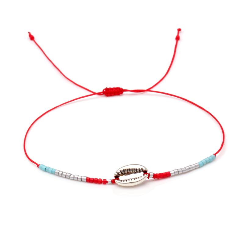 

Charm Bracelets Metal Alloy Shells Miyuki Glass Seed Beads Tiny Bracelet Women Men Gorgeous Dainty Low-key Simple Handmade String Beach Jewe