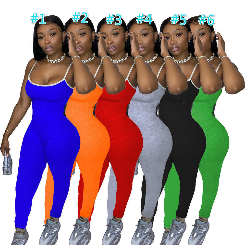 

Designer Summer Women Sexy Jumpsuits Solid Color Bodysuits Workout Skinny Rompers Yoga Pants Pajama Onesies Casual Overalls Plus Size, Opp bag(not product)