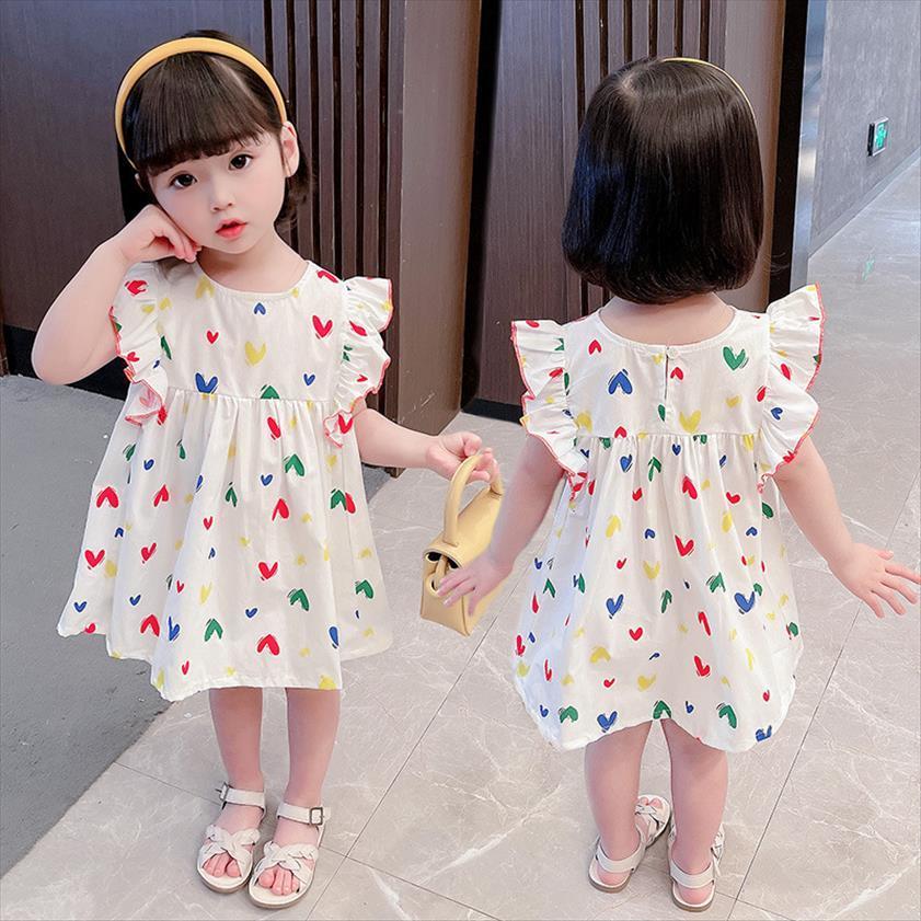 

Summer Baby Love Han Edition Girl Dresses Children With Short Sleeves, Red;yellow