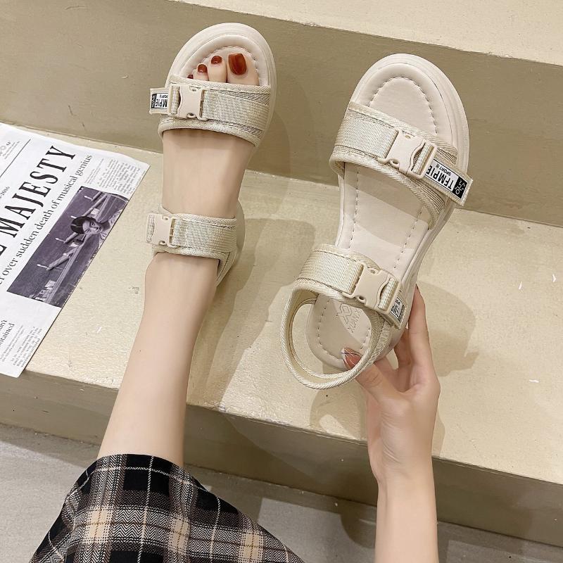 

Sandals Summer Adjustable Sandalia Feminina Llogai Platform Women Chunky High Heels Female Wedges Shoes For E9BU, Black