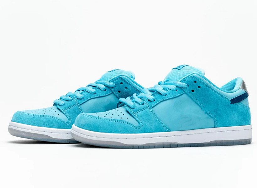 Hommes / Femmes SB Dunk Low Pro Blue Fury colorway Chaussures en cuir suédé bleu clair SNKRS GYM Training School Chaussures avec boîte d'origine