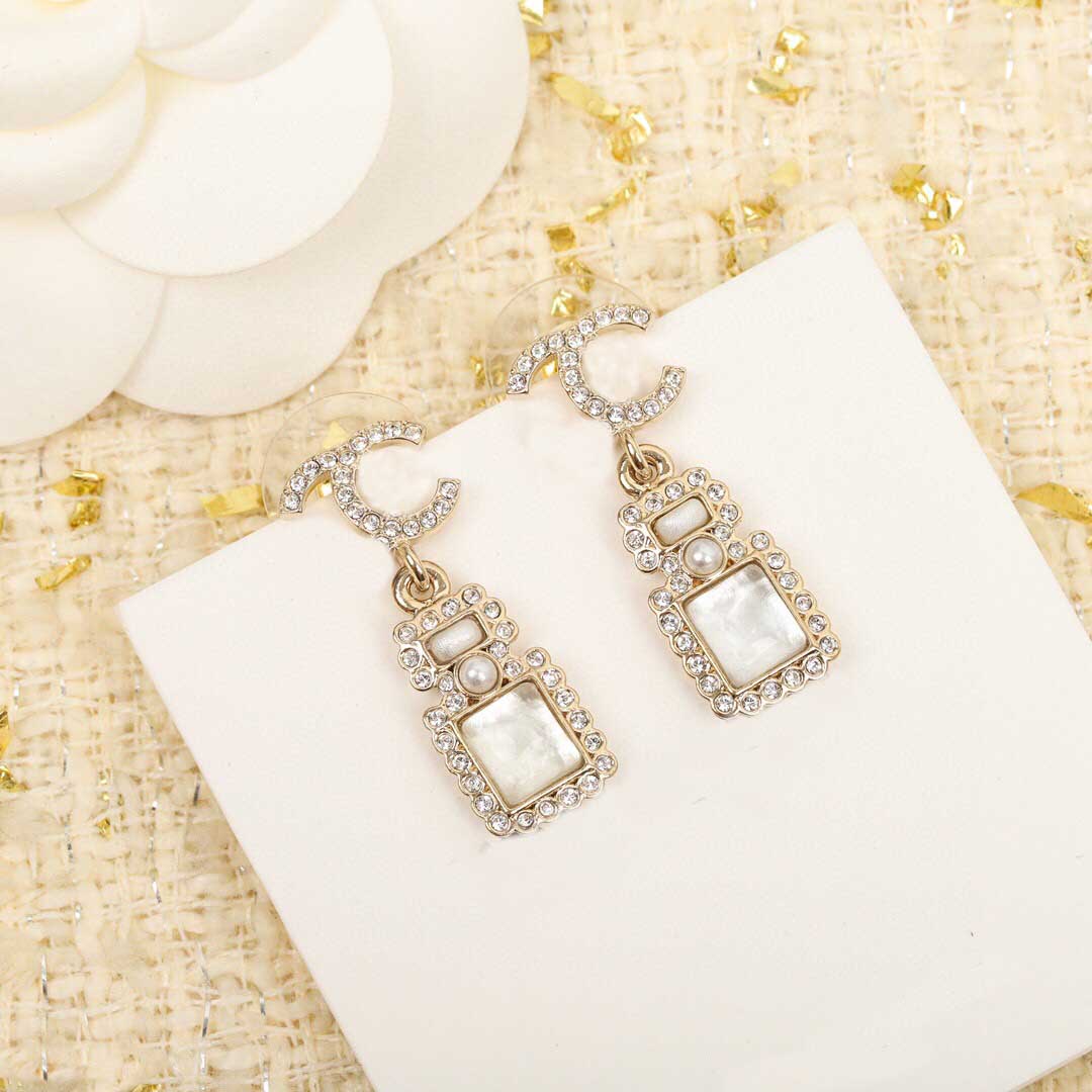

2021 Fashion style charm drop earring with diamond and crystal for women wedding jewelry have stamp box PS3335A