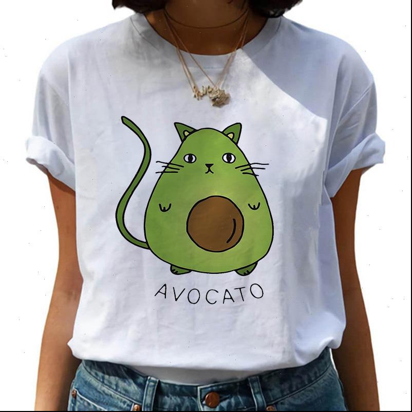 

harajuku avocado vegan cute womens t shirts 90s summer kawaii grunge tees ullzang funny, White