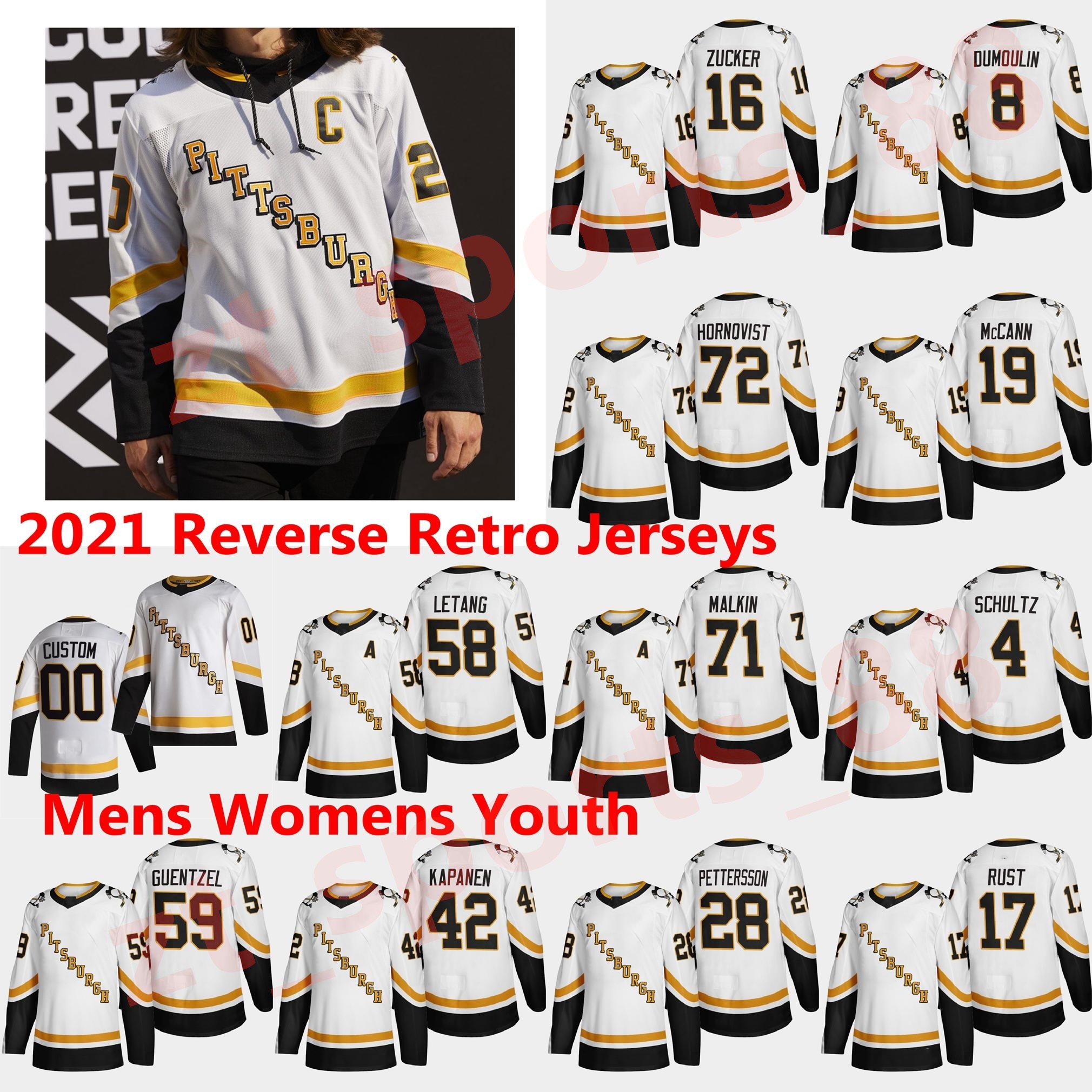 

Pittsburgh Penguins 2021 Reverse Retro Hockey Jerseys Bryan Rust Marcus Pettersson Zach Aston-Reese Evan Rodrigues Cody Ceci Custom Stitched, As shown in illustration