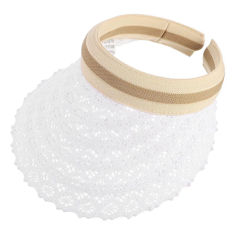 

Wide Brim Hats 1Pc Beach Empty Cap Lace Sun Protection Hat Fresh Big, White
