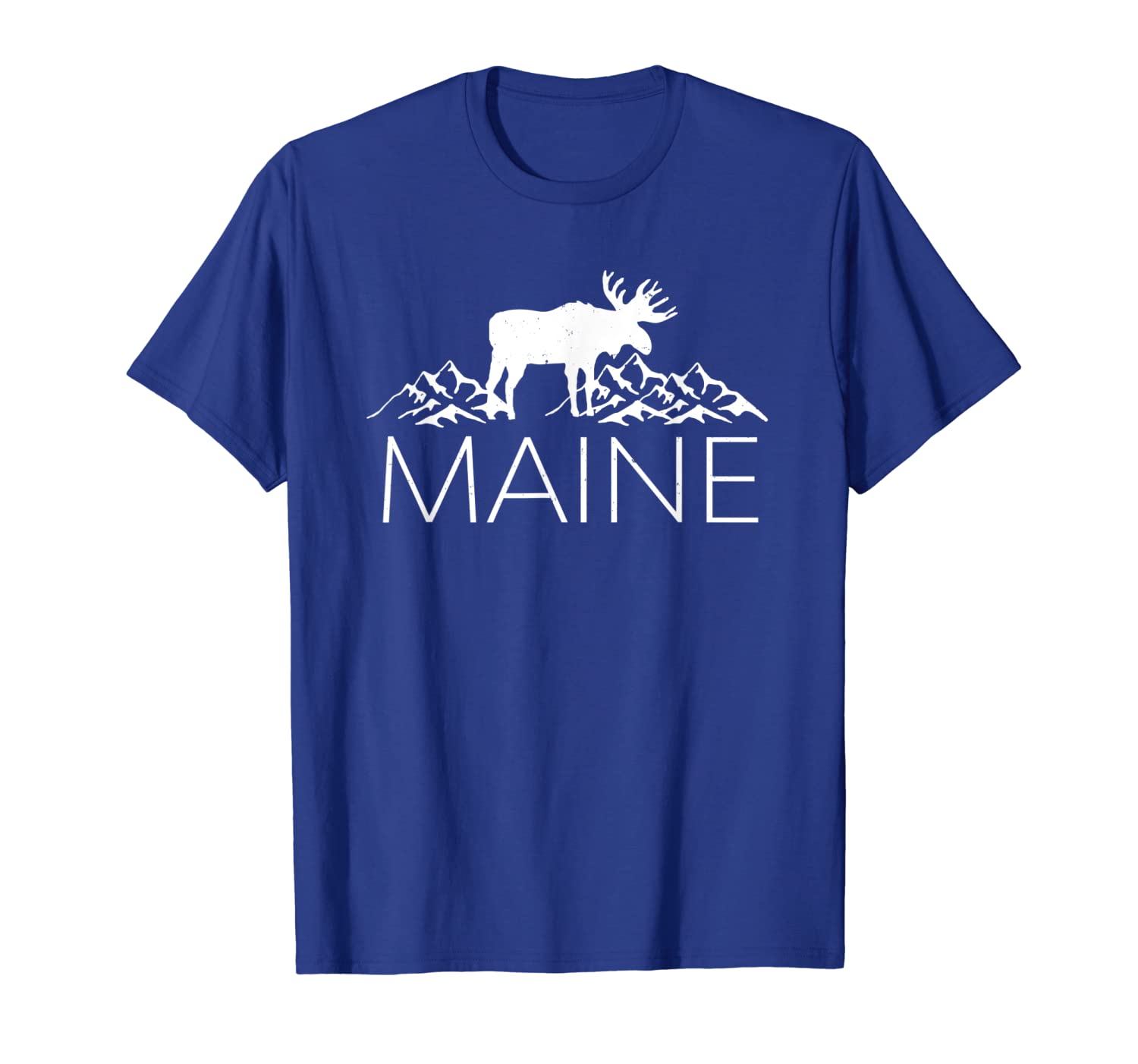 

Maine Moose and Mountains - ME Moose T-Shirt, White;black