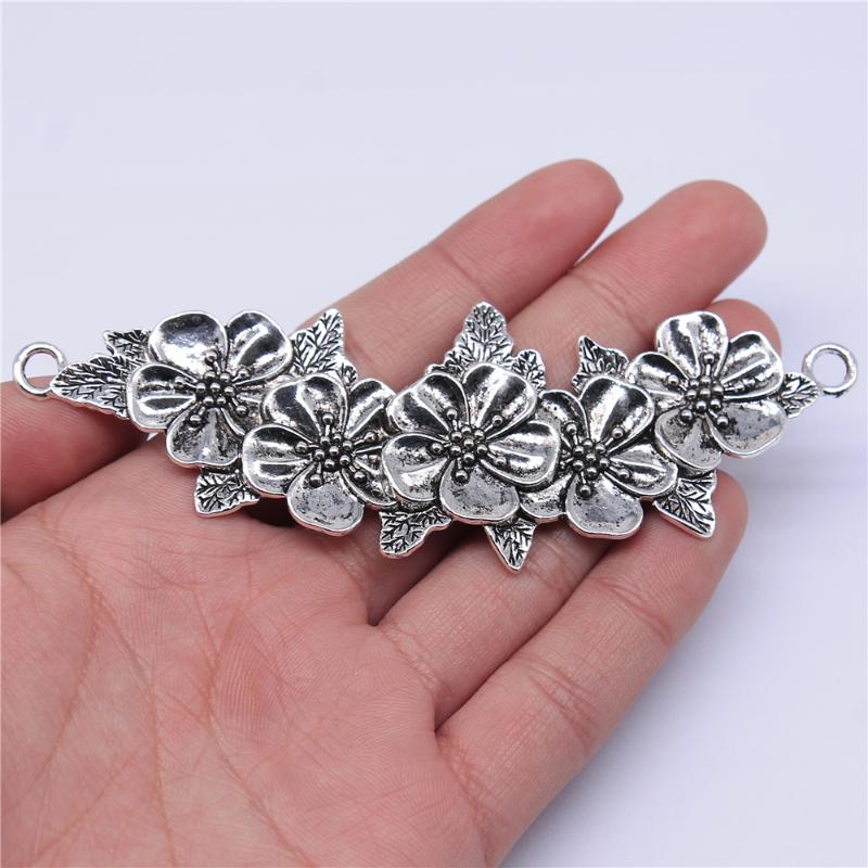 

Charms WYSIWYG 1pcs 113mm Big Flower Branch Pendants Flowers Connector Charm