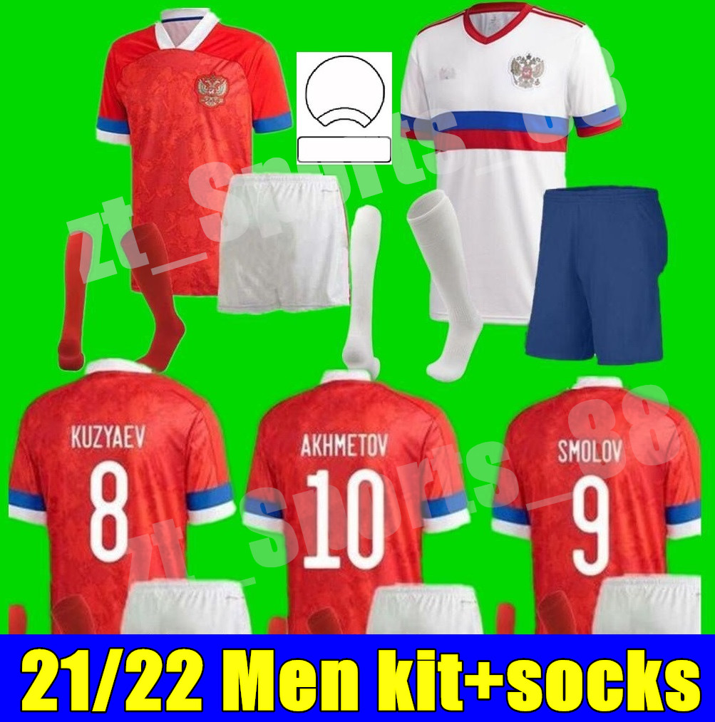 

Men kit 2021 2022 Russia Soccer Jerseys Home Away 21 22 ARSHAVIN MIRANCHUK ZHIRKOV EROKHIN KOMBAROV SMOLOV adult kits Football Shirt, Home+socks