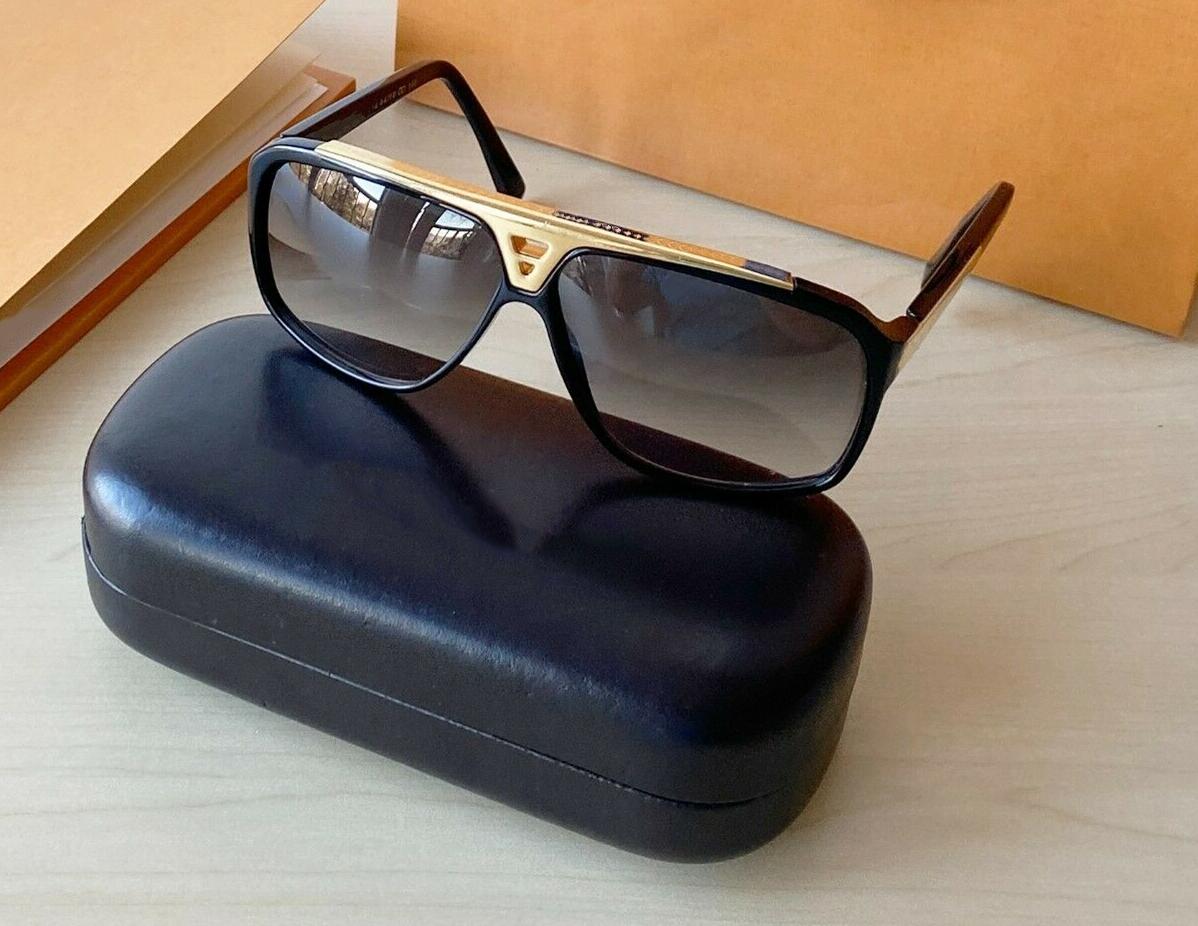 

1pcs Fashion Sunglasses Eyewear Sun Glasses Designer Mens Womens Evidence Gold Black w/case