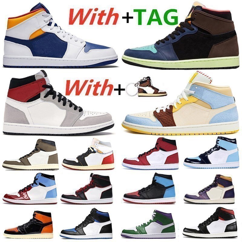 

Top Quality 1 1s Maison Chateau Rouge Tokyo Bio Hack Basketball Shoes Fearless chicago Toe Tie Dye UNC Women Mens Sports Sneakers, 36-46 union