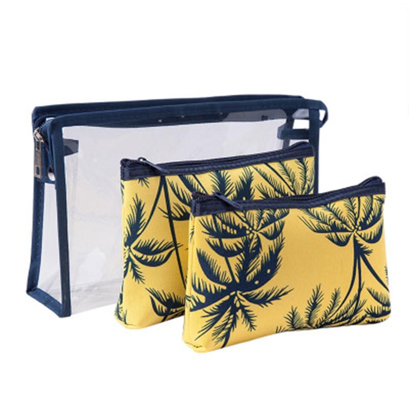 

3pcs Cosmetic Bag Makeup Pouch Women Clear Toiletry Organizer Waterproof Case HSJ88 Bags & Cases, Yellow