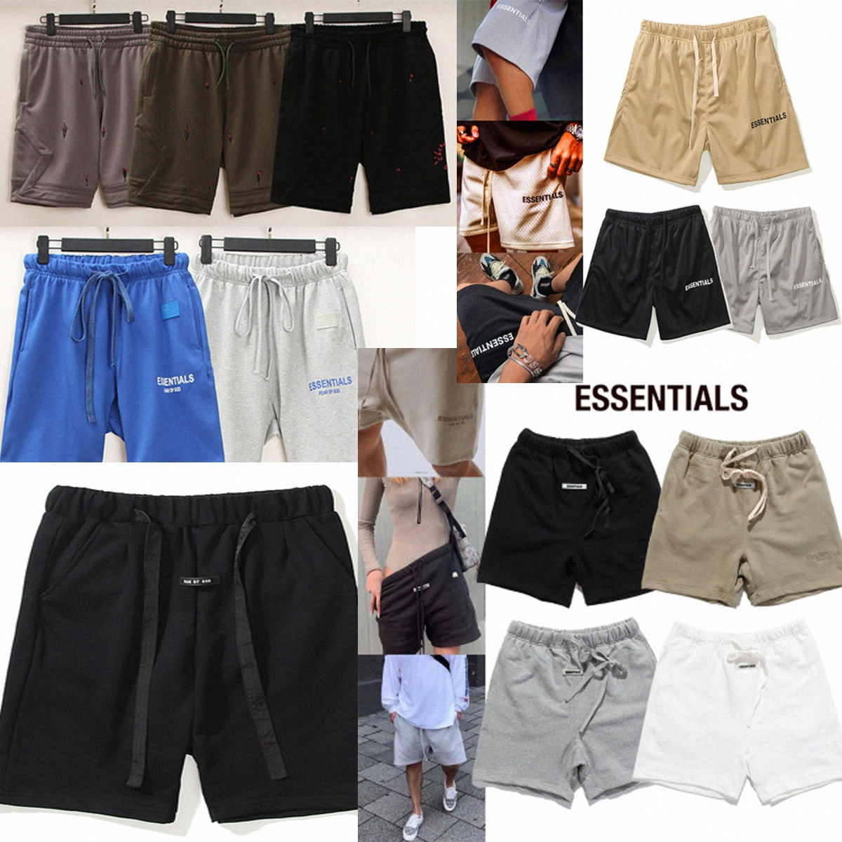 

Essentials fog Shorts Fear Of God Summer Short Pant fg women Men 2021 Casual Letter-printed with loose loops hip-hop9eHJ#, 13
