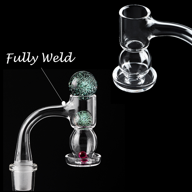 

Smoking Accessories Flat Top Fully Weld Round Ball Quartz Banger Nails With Dichro Beads And Ruby Pearls For Glass Water Bongs