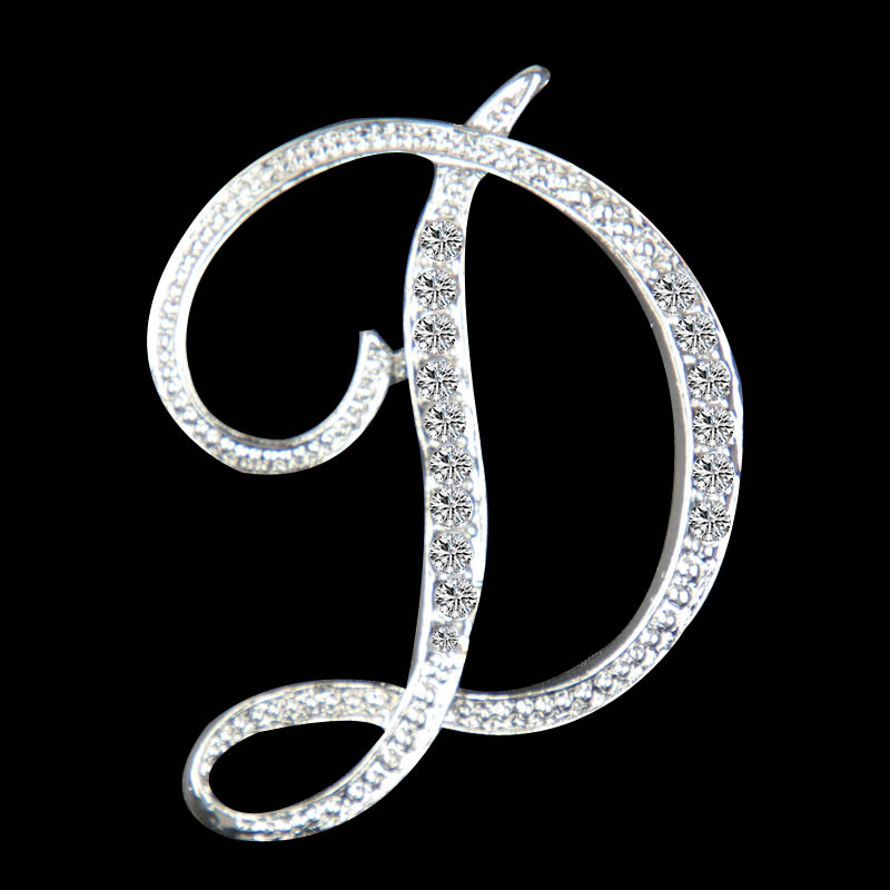 

26 English Letters Diamond Brooch Women Luxury Temperament Sweater pin accessories wholesale foreign trade