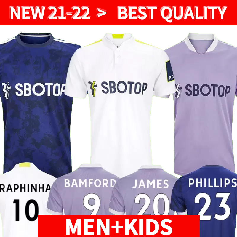 

21 22 soccer jersey 2021 2022 T ROBERTS HERNANDEZ UNITED HARRISON JAMES BAMFORD RAPHINHA PHILLIPS RODRIGO football shirt Men + kids kits l e e d s uniforms, 2122 away