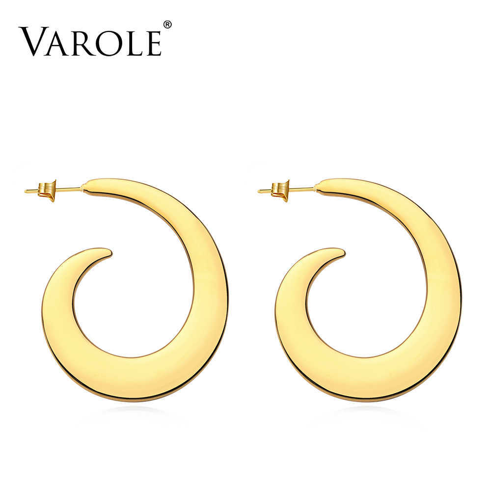 

VAROLE Abstract shape Drop Earrings Women Gold Color Big Statement Accessories Loop Earings Fashion Jewelry Oorbellen