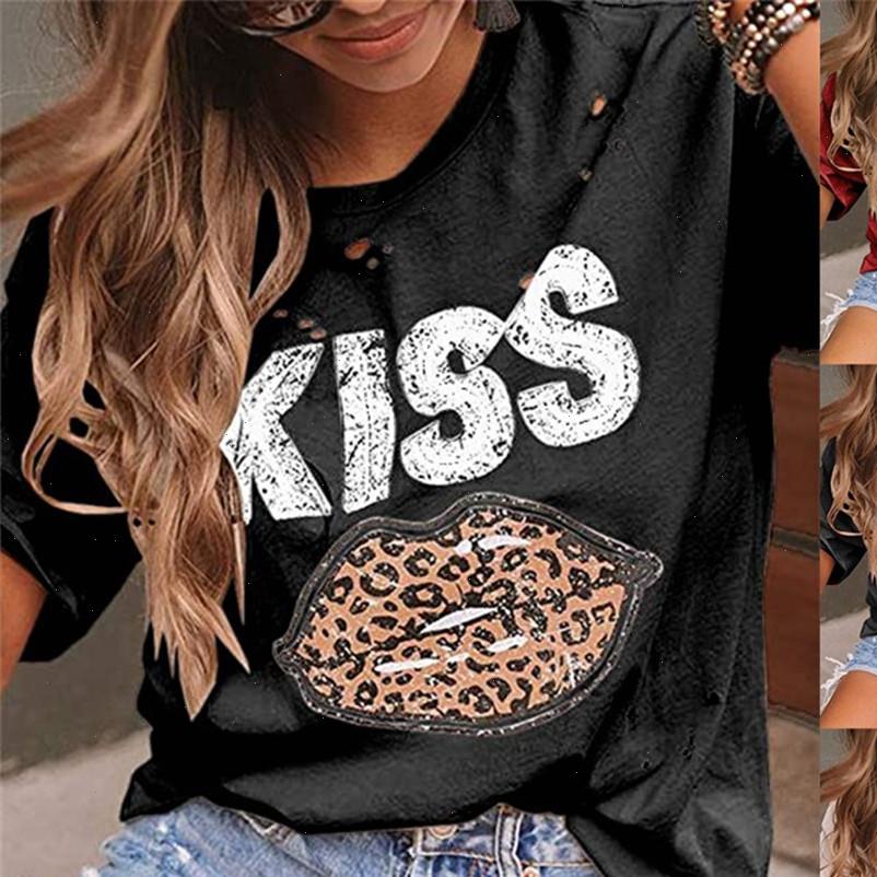 

kiss leopard women lips print t shirt o neck short sleeve hallow out harajuku summer oversized female mesh, White