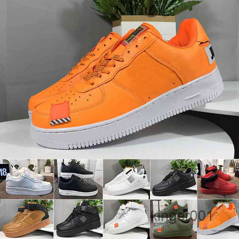 

New WHITE x 1 Low Forces MCA University Blue Mens Casual Shoes Sports fashion Designer Sneakers air one des chaussures shoes GT9F, Black