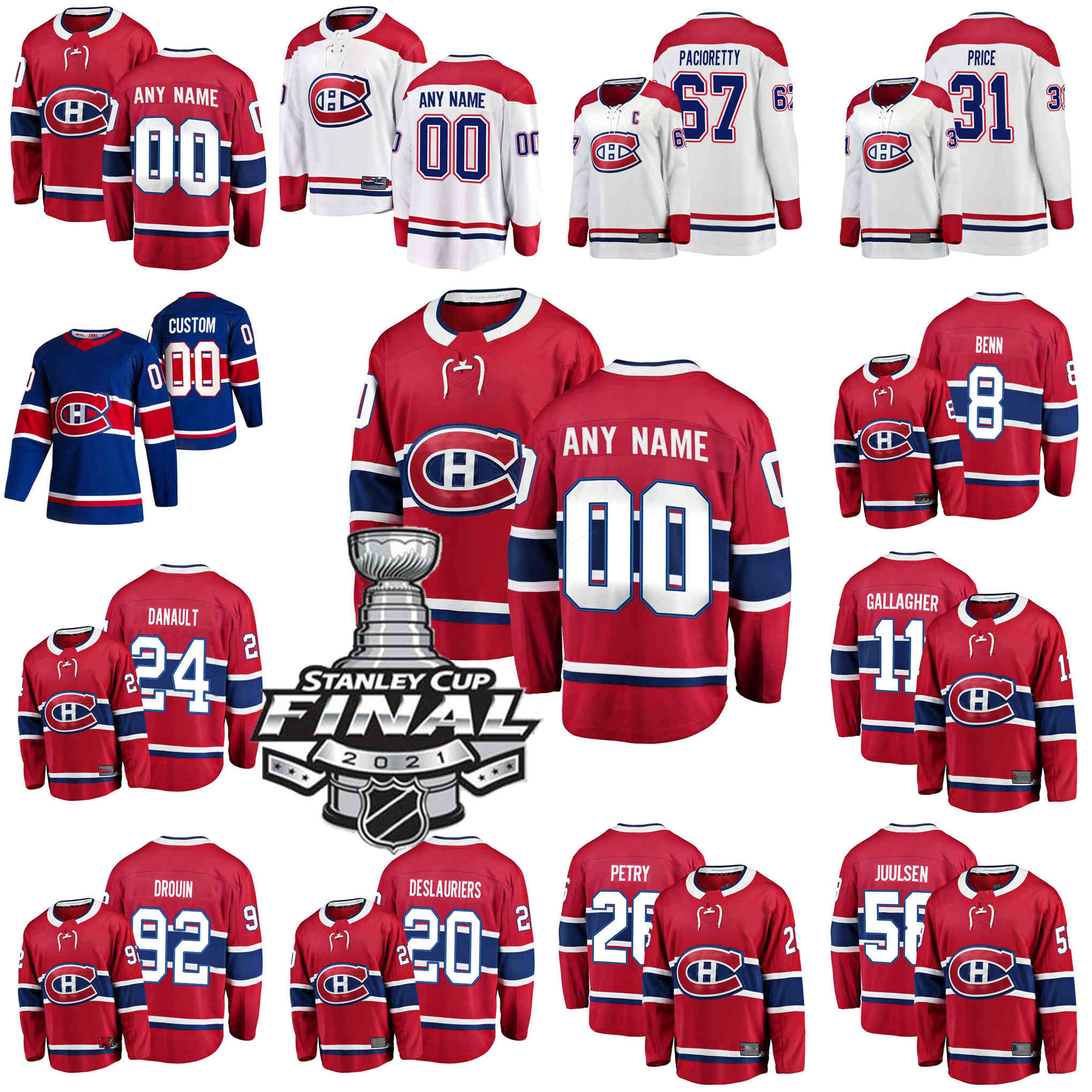 

2021 Stanley Cup Final Montreal Canadiens Hockey Jerseys Tomas Tatar Jersey Jeff Petry Jesperi Kotkaniemi Phillip Danault Paul Byron Custom Stitched, Women’s red home with 2021 final patch