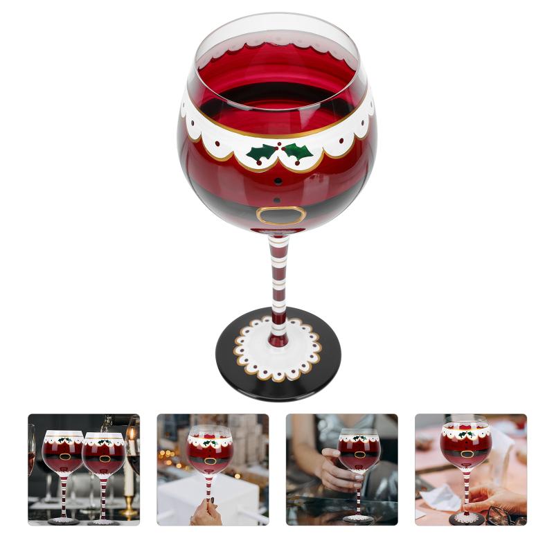 

Mugs 1Pc Creative Hand-painted Glass Christmas Cup Goblet For Bar