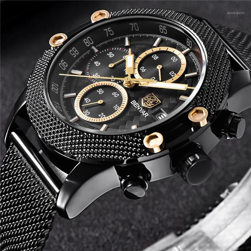 

Top Men Watch Chronograph Waterproof Sport Stainless Steel Mens Wrist Watches Military Army Man Clock Wristwatches, By510904 without box