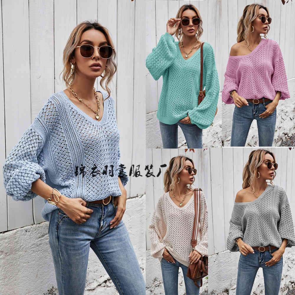 2021 Spring and Summer New Women's Sweater Loose Splicing Pullover Striped Large T-shirt