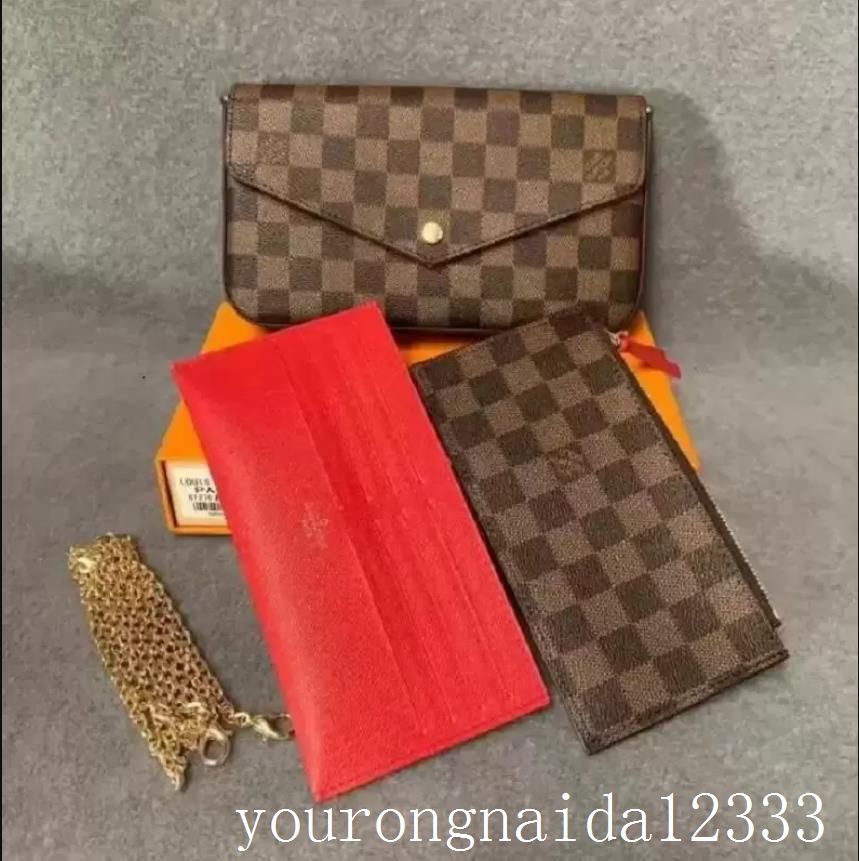 

3 Pcs set Accessories Bags Women Crossbody Purse Messenger Handbags Flowers Designers Shoulder Lady Leather bag GGs Louiseity Viutonity LVs YSLs, No bag