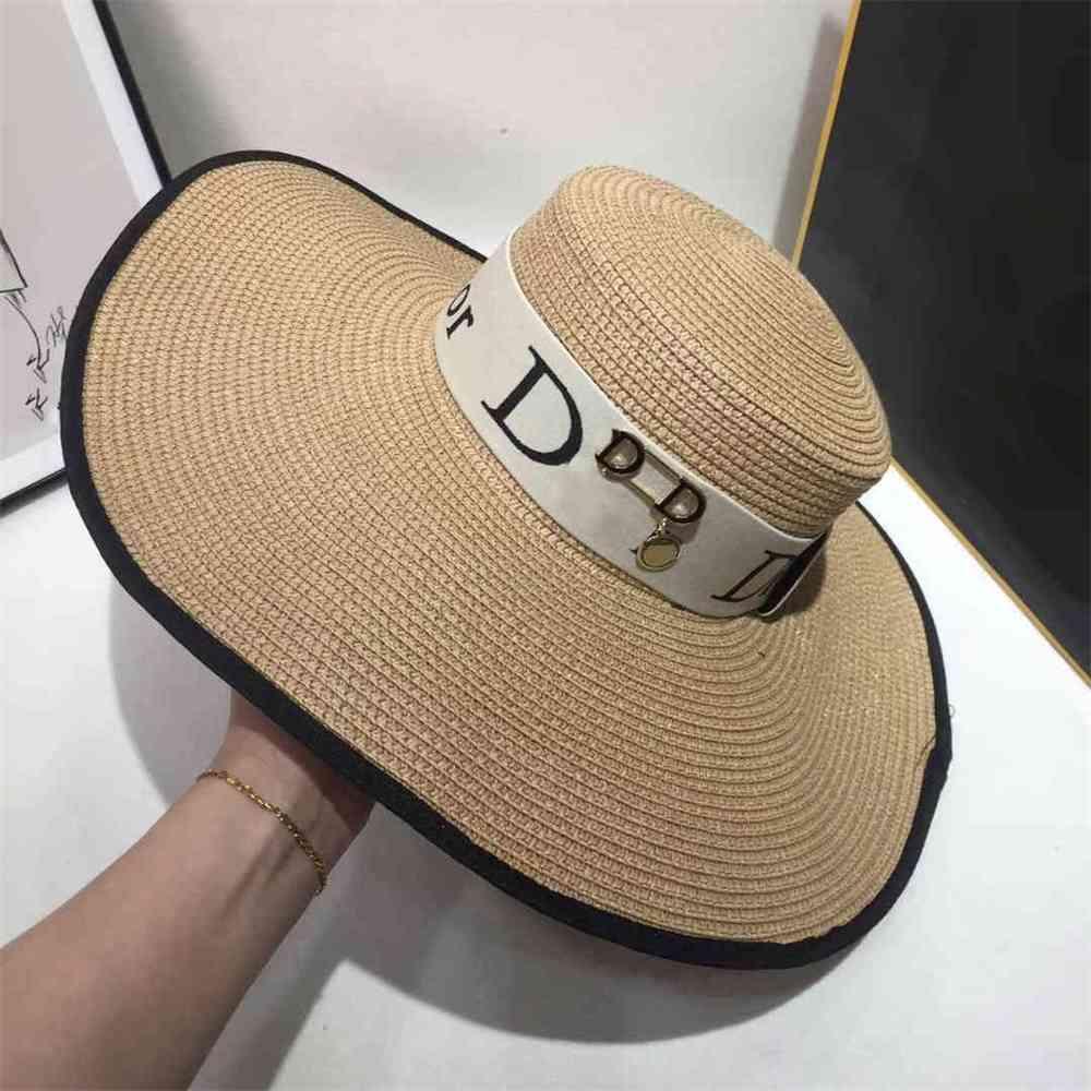 

2021 New Designer Fisherman Caps Classic Paragraph Male and Female High-quality Woven Straw Sun Ha31R, Blue;gray