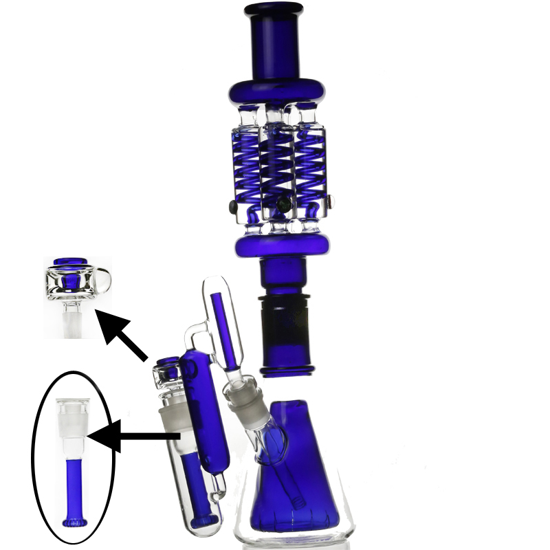 

glass smoke pipe 23 inches freezable coil system water pipe