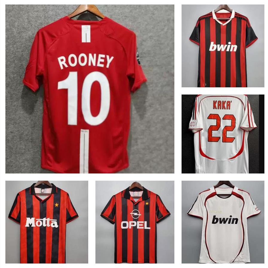 

KAKA 06 07 Retro Soccer Jerseys Beckham 09 10 Maldini 93 nesta Inzaghi 96 97 Pirlo Retro Camiseta shevchenko Soccer jersey, Red