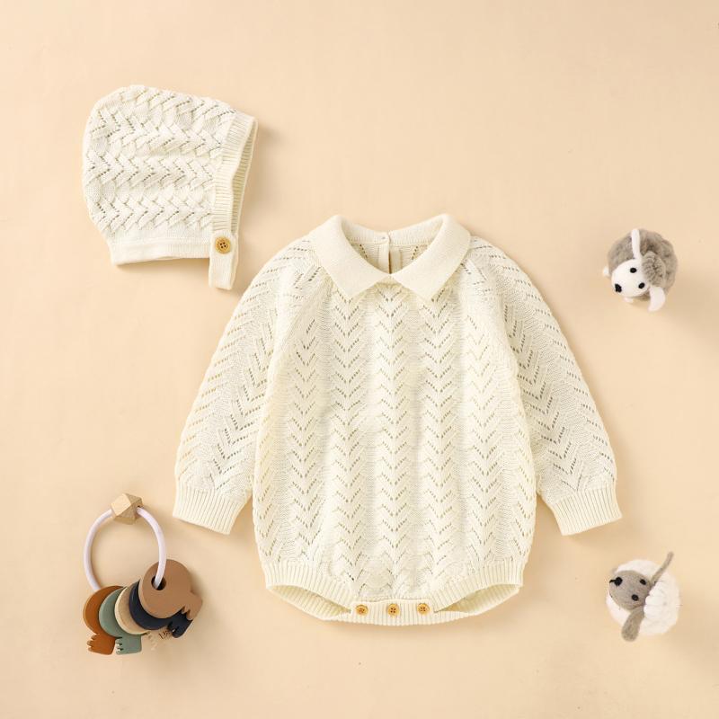 

Jumpsuits Ma&Baby 0-18M Winter Born Infant Baby Girls Boys Romper Knitted Jumpsuit Warm Soft Clothing Autumn Costume + Hat, Blue