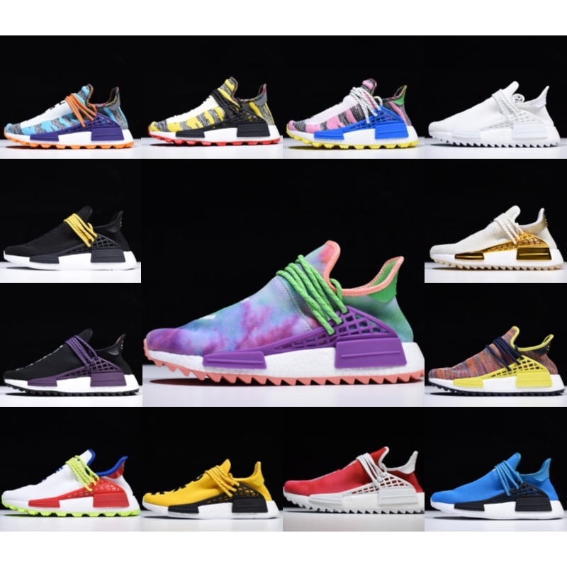 

NMD human race pharrell williams men women running shoes metallic solar pack red nerd blue nobel ink infinite species mens sneakers 36-46
