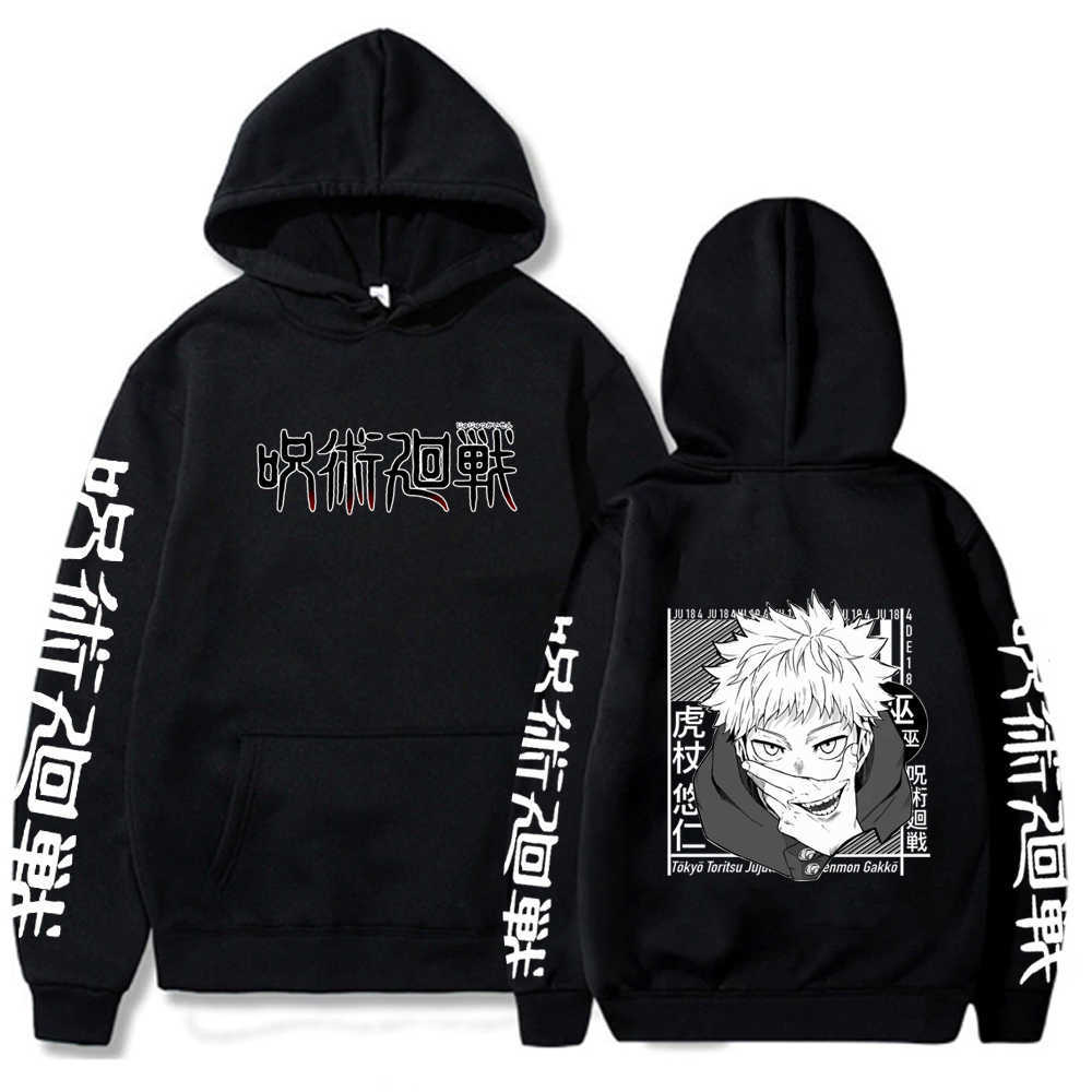 

Anime Jujutsu Kaisen Pullover Loose Unisex Hoodie 2021 Sukuna Hoodie P0831, Black