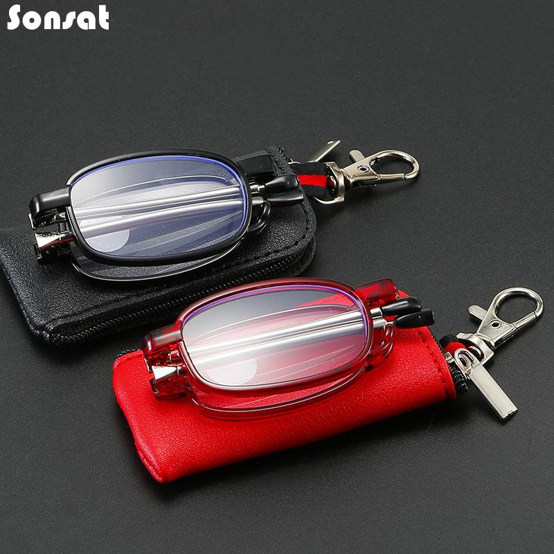 

Sunglasses Men Women Folding Portable Case Presbyopic Glasses Antenna Eyeglasses Leg Anti Blue Light Eyewear