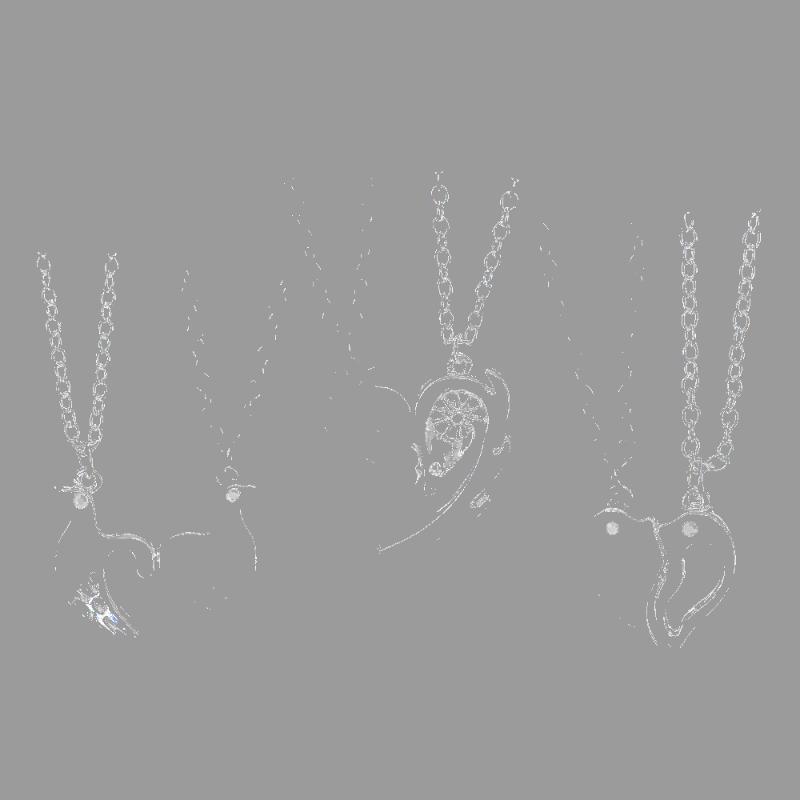 

Pendant Necklaces 2pcs Magnetic Couple Necklace Dolphin Love Bird Sun Moon Men's And Women's Valentine's Day Jewelry Gif, Silver