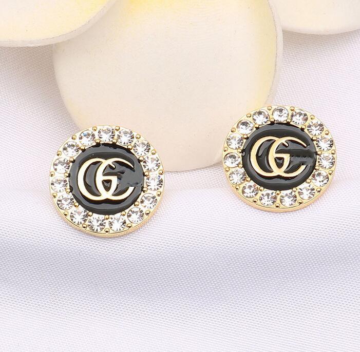 

20color 18K Gold Plated Brand Designers Letters Stud Earrings Geometric Luxury Brand Women Pearl Earring for Wedding Party Jewerl