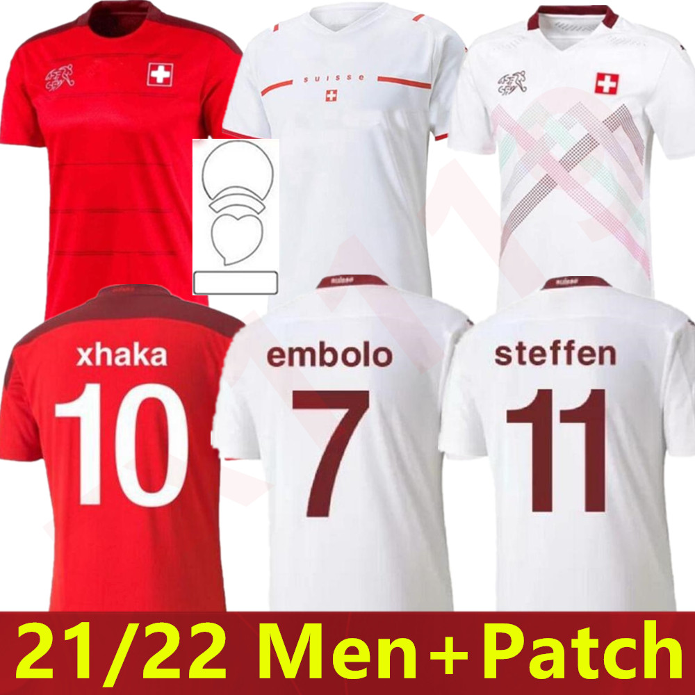 

2021 European Cup Switzerland Soccer Jersey 21/22 Away Xhaha Akanji Zakaria Rodriguez Elvedi Maillots de football Shirt Man national team uniforms, Black;yellow