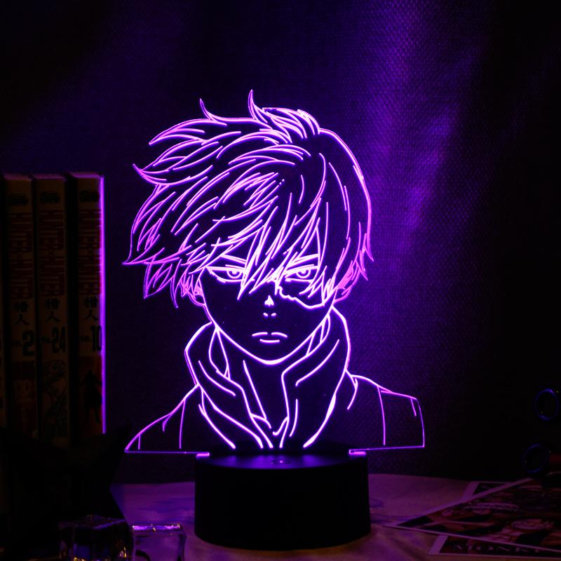 

Night Lights Led Light Lamp Anime My Hero Academia So Todoroki Face Design For Kids Child Boys Bedroo,m 3d Table Nightlight Lamps