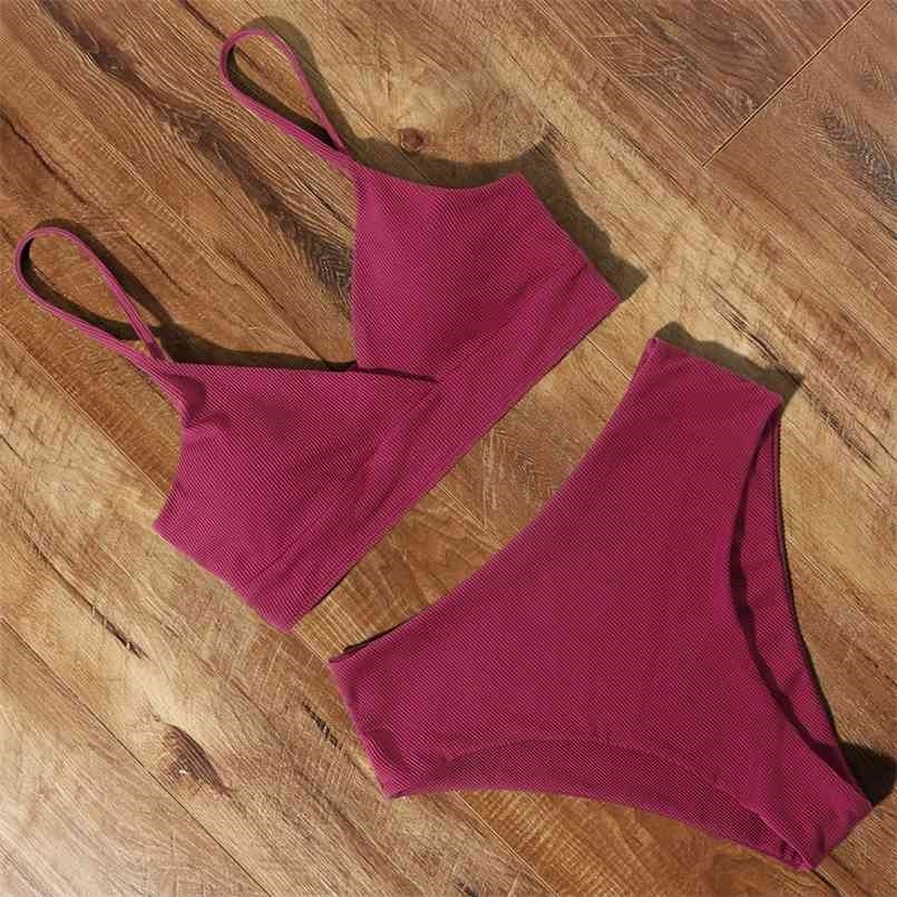 

Women's Swimsuits Push Up High Waist Solid V Neck Bikini Swimwear Padded Beachwear Bathing Suit Leopard Women Swimsuit 210630, B4420ag