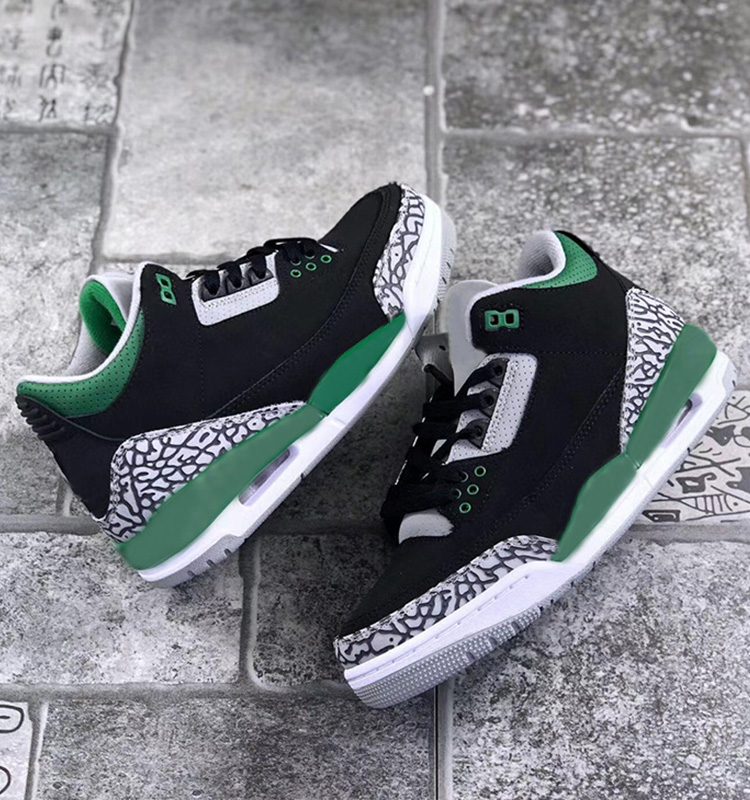 

High Quality 3 Pine Green Mens Basketball Shoes 3s Black Cement Grey-White men Outdoor Trainers Sports Sneakers With Box CT8532-030