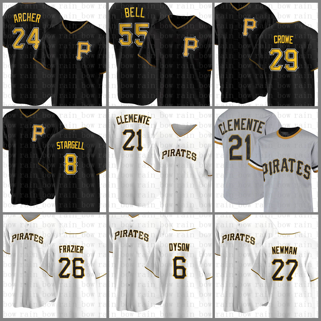 

21 Roberto Clemente Baseball Jersey Pittsburgh Custom Pirates 8 Willie Stargell 55 Josh Bell Starling Marte Chris Archer Kent Tekulve White, 2020 jersey(haidao)retro