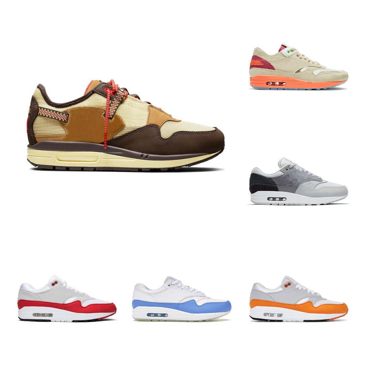 

Top Quality Cushions 1 87 Running Shoes Sean Wotherspoon Baroque Brown Wheat Mens Womens London Clot Kiss Of Death CHA Trainers Sports Sneakers 36-45, A41 cactus jack baroque brown 36-45