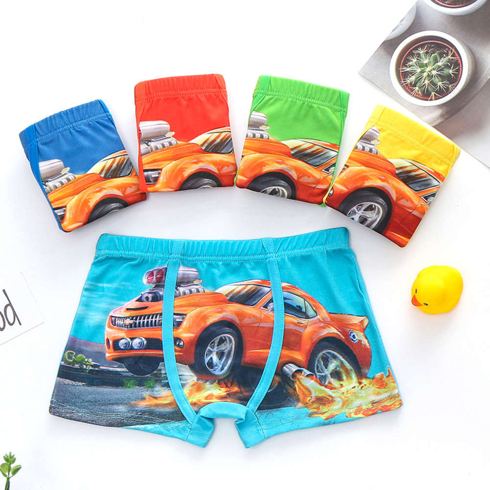 

Children's underwear cotton boy's boxer printed car corner elastic, Camo