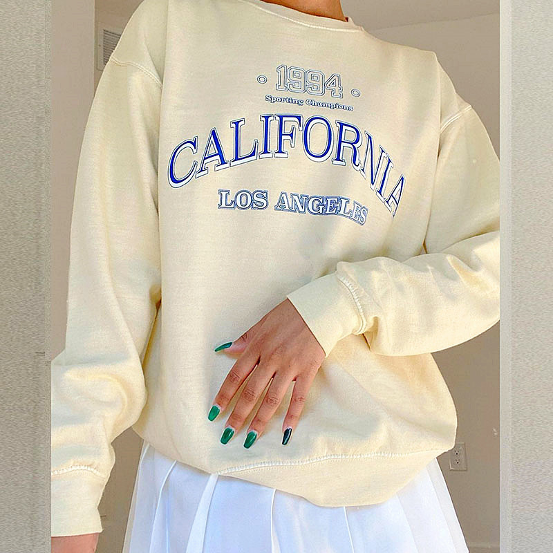 Women Hoodie Retro Cream Fleece Thick s Winter Tops Letter Printing Sweatshirt Fashion Plus Size Clothes for Teens American Casual